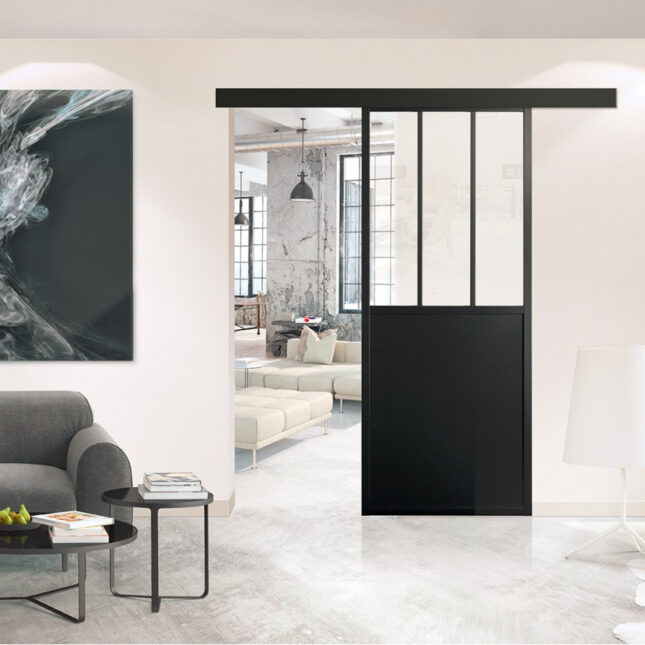 Installation de porte intérieure coulissante