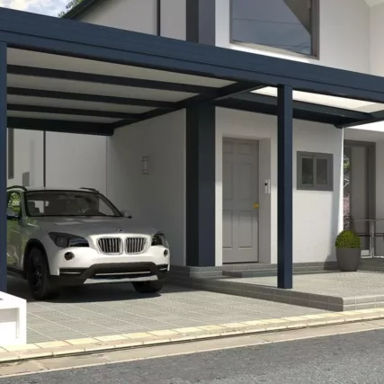 Carport de jardin pour protéger une voiture et l'entrée de la maison - avallon