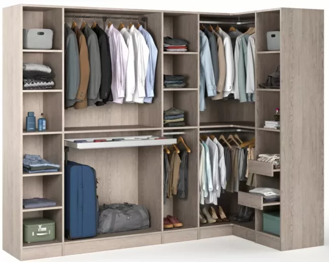 Voici la pose d'un dressing en L sur mesure